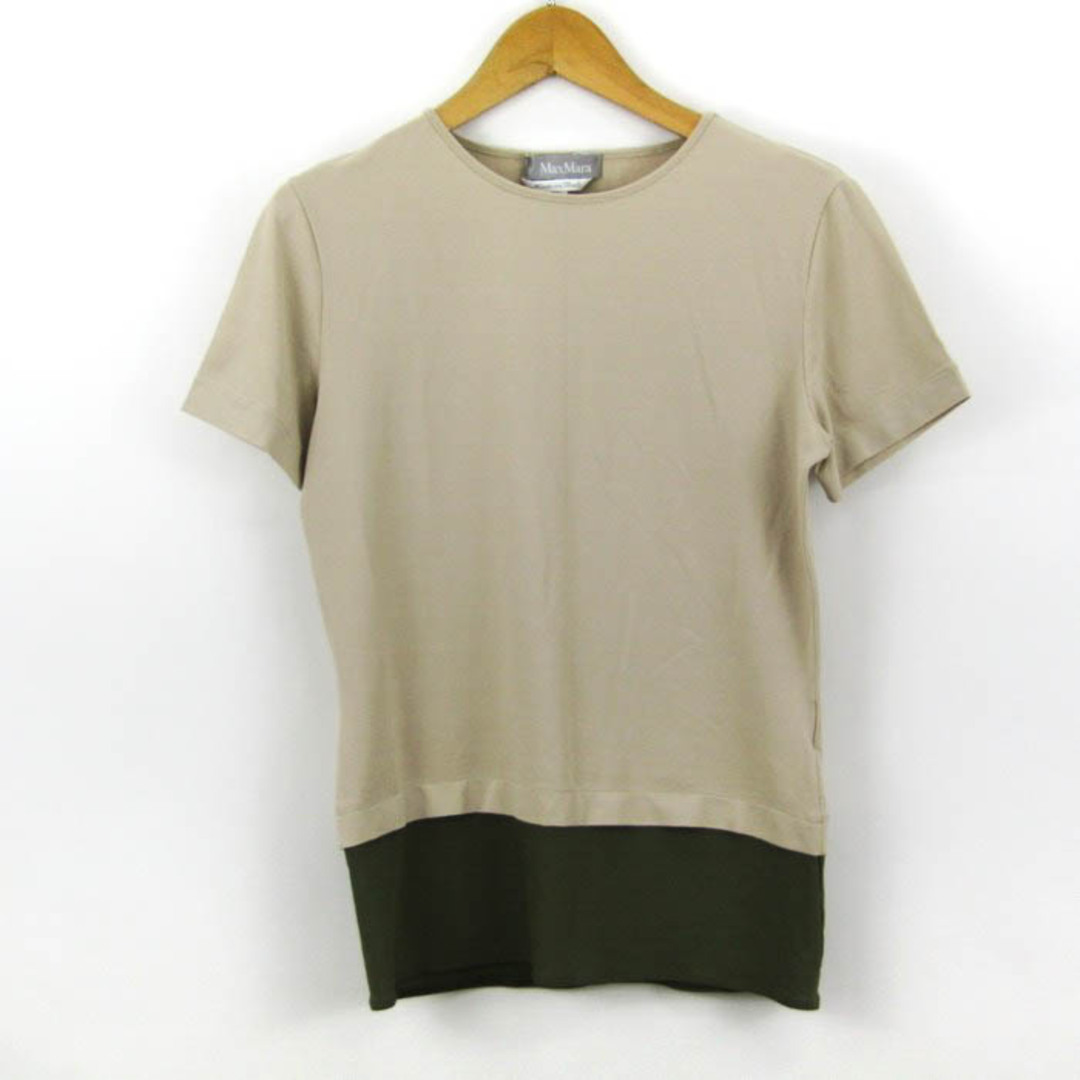 マックスマーラ Tシャツ 半袖 ストレッチ 無地 トップス イタリア製 レディース Mサイズ ベージュ MAX MARA