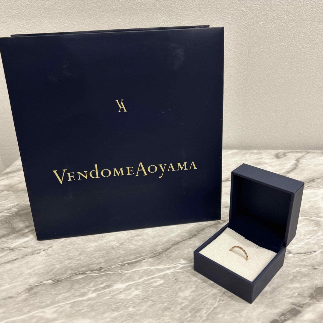 【VENDOME AOYAMA】ハーフエタニティ　ピンキーリング　ピンクゴールド