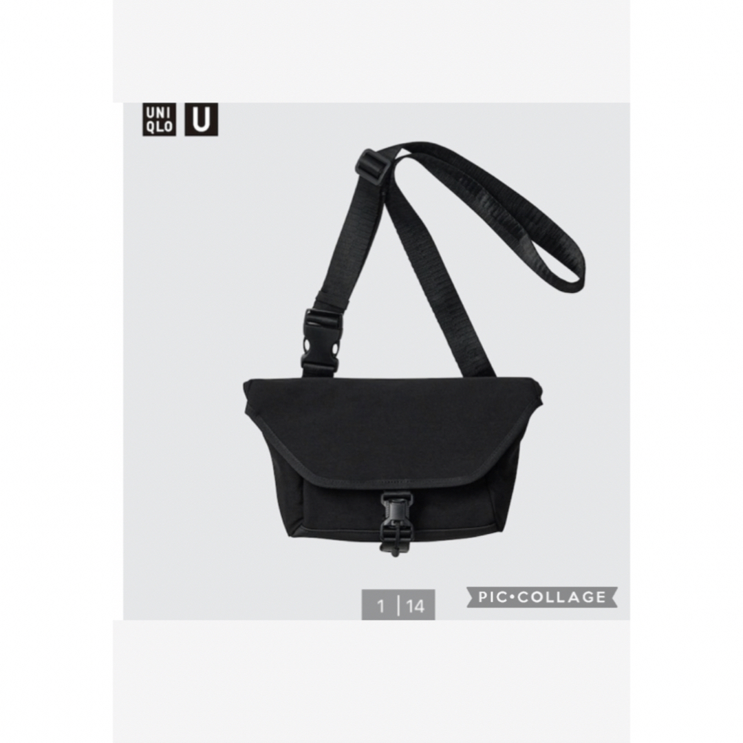 UNIQLO(ユニクロ)の新品未使用 完売品 UNIQLOu ミニメッセンジャーバッグ ブラック 男女兼用 メンズのバッグ(メッセンジャーバッグ)の商品写真