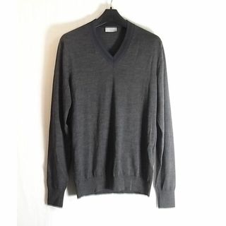 ディオールオム(DIOR HOMME)のsizeS☆美品☆ディオールオム ピュアウールニット 長袖 薄手 ダークグレー(ニット/セーター)