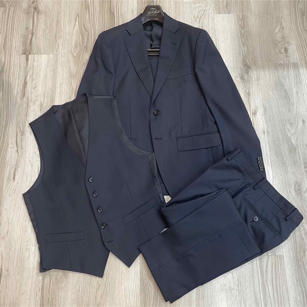 BEAMS F - 美品 DORAGO社 ウール スリーピーススーツ ネイビー 165A A5