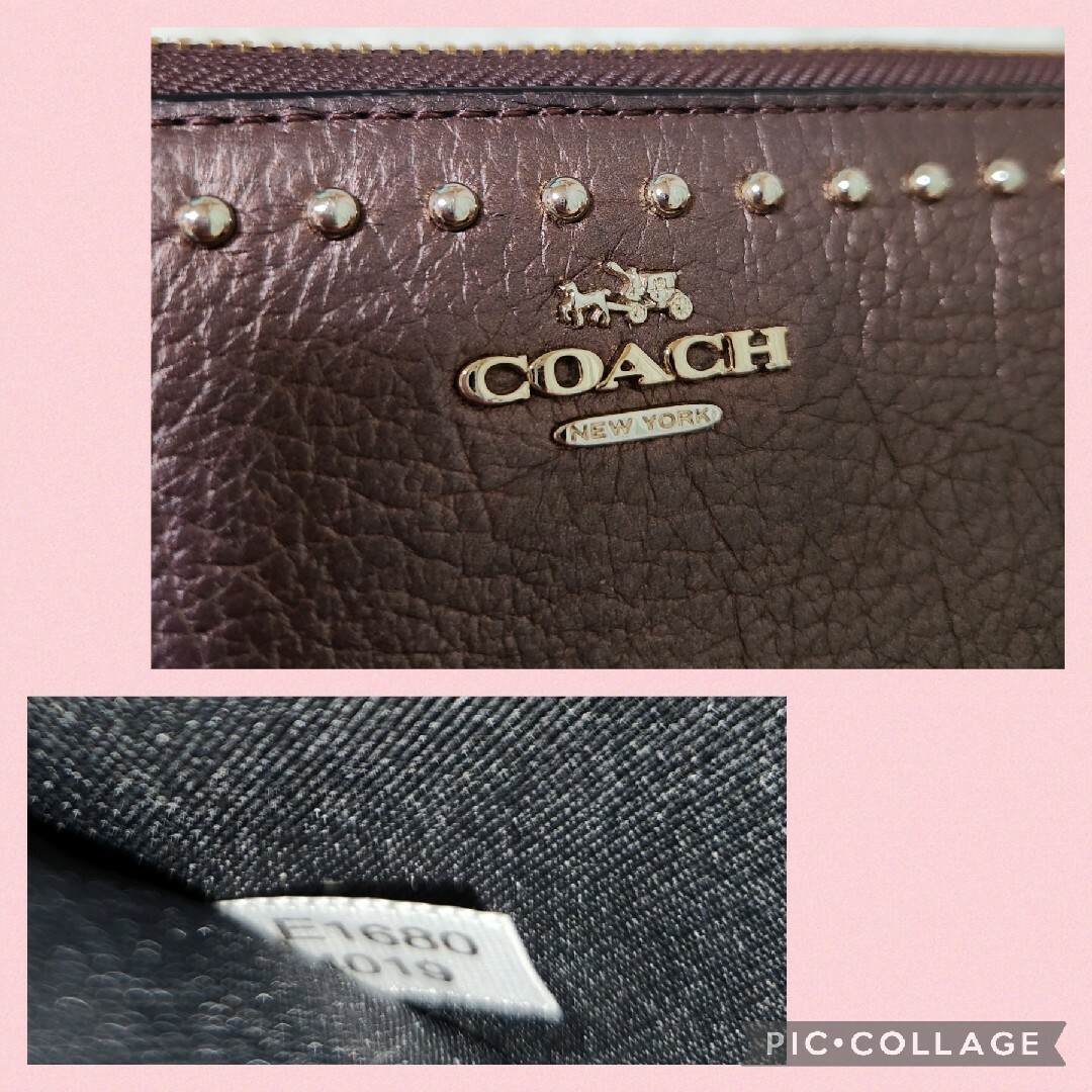 COACH(コーチ)のCOACH☆レザー リベット ラウンドファスナー 長財布 F54019ブラウン レディースのファッション小物(財布)の商品写真