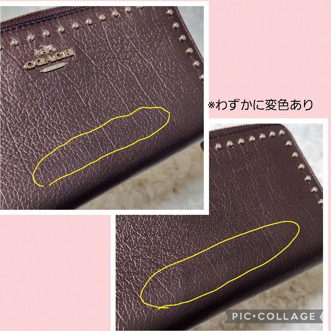 COACH(コーチ)のCOACH☆レザー リベット ラウンドファスナー 長財布 F54019ブラウン レディースのファッション小物(財布)の商品写真