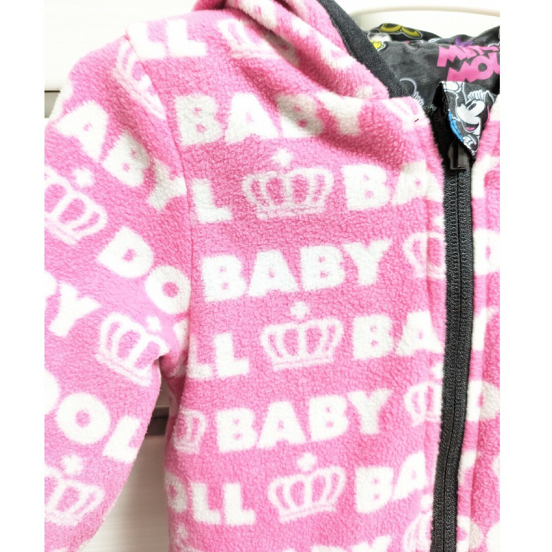 BABYDOLL(ベビードール)のBABYDOLL × ミニーマウス　８０　リバーシブル　フリース　ジャンパー キッズ/ベビー/マタニティのベビー服(~85cm)(ジャケット/コート)の商品写真