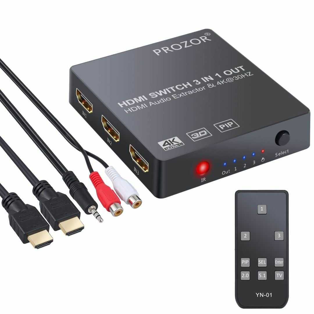 PROZOR HDMIセレクター 音声分離機能 PIP機能 4K HDMI1.4