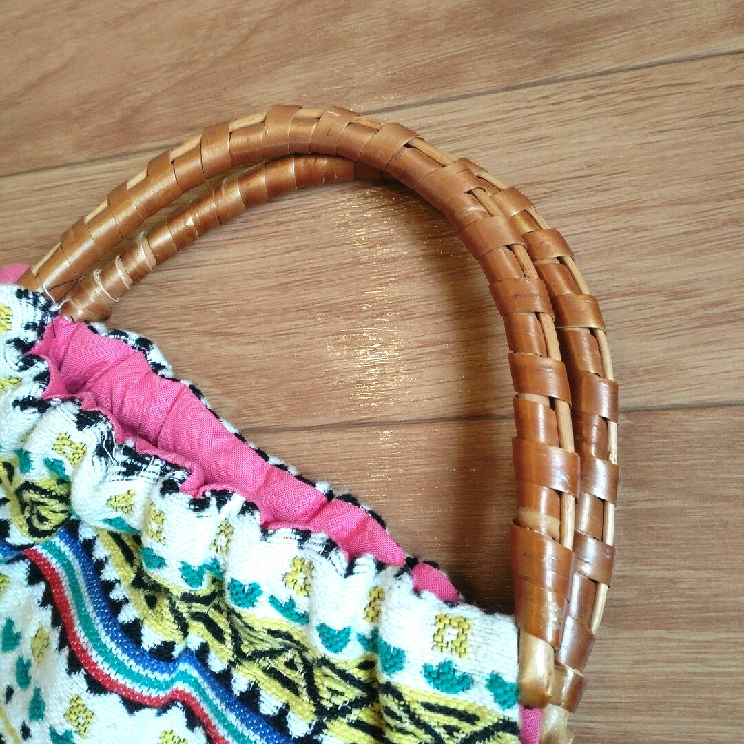 【送料無料・60'S Vintage】HAND WOVEN FABRIC BAG