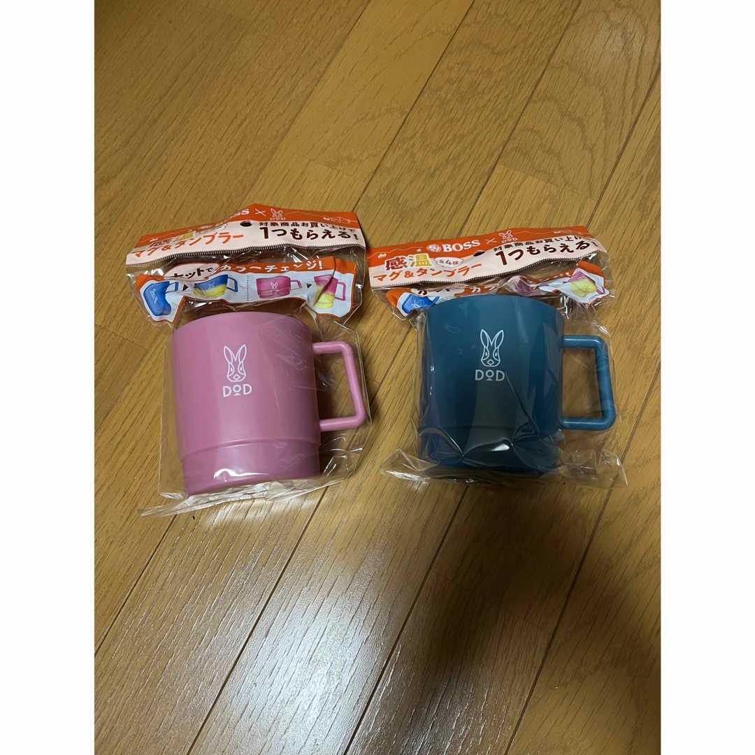 DOD(ディーオーディー)のDOD BOSS ボス　オリジナル　マグカップ　ブルー　ピンク スポーツ/アウトドアのアウトドア(食器)の商品写真