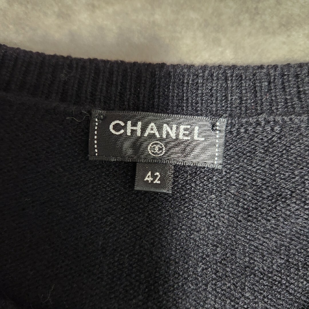 お値下げ！Chanel黒ロゴセーター42-