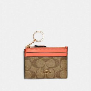 コーチ(COACH)のCOACH コインケース シグネチャー 小銭入れ レザー カーキ パスケース(コインケース)