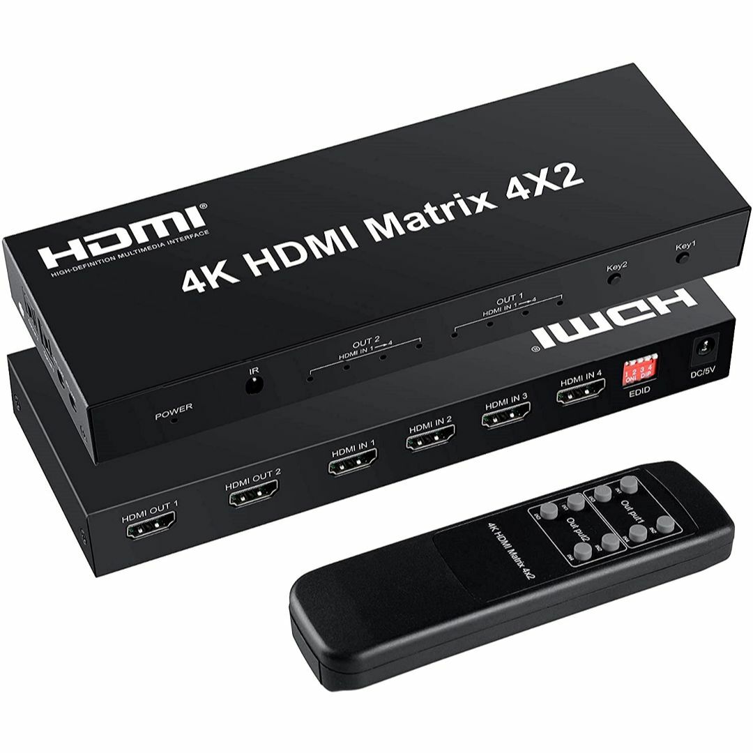 FERRISA 4K HDMI マトリックス セレクター 4入力2出力 音声分離その他