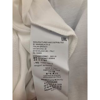 新品 L マルジェラ 21ss エイズ Tシャツ カットソー 白 黒 3479