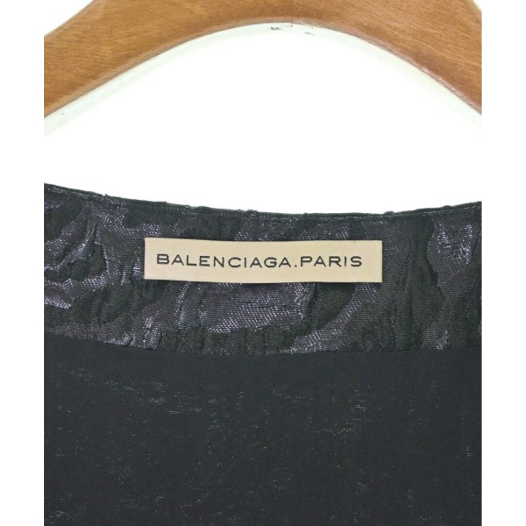 BALENCIAGA バレンシアガ ワンピース 36(XS位) 黒袖なし柄