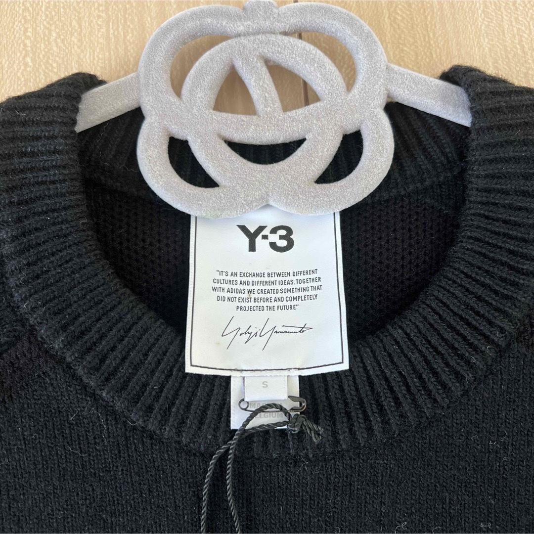 Y-3(ワイスリー)のY3 長袖ニット　ブラック　Sサイズ　新品タグ付き メンズのトップス(ニット/セーター)の商品写真