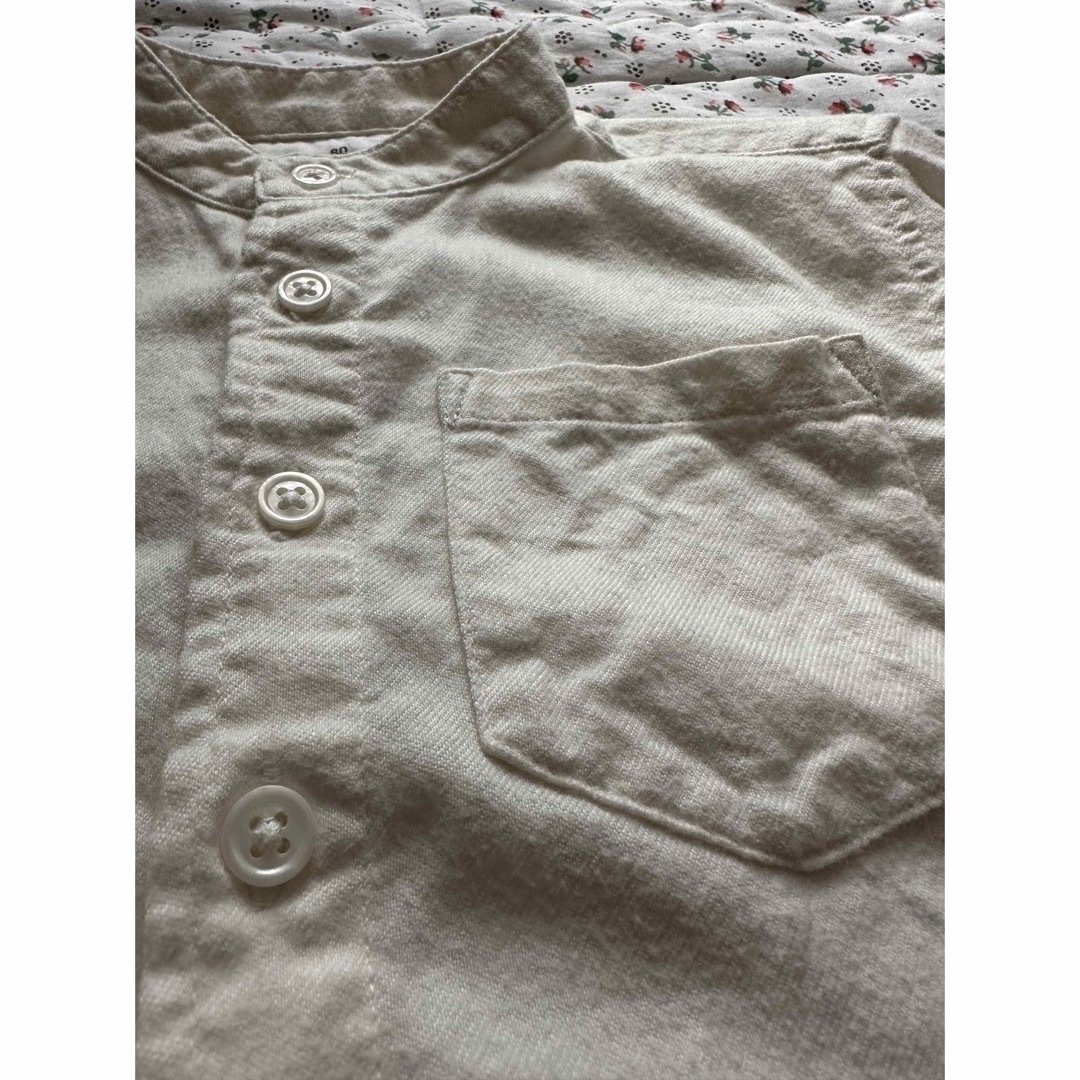 MUJI (無印良品)(ムジルシリョウヒン)の無印良品　MUJI キッズ　フランネルシャツ　80 キッズ/ベビー/マタニティのベビー服(~85cm)(シャツ/カットソー)の商品写真