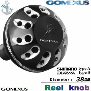 ゴメクサス(GOMEXUS)のGomexus【ゴメクサス】☆パワーハンドルノブ/38mm ブラックシルバー  (リール)