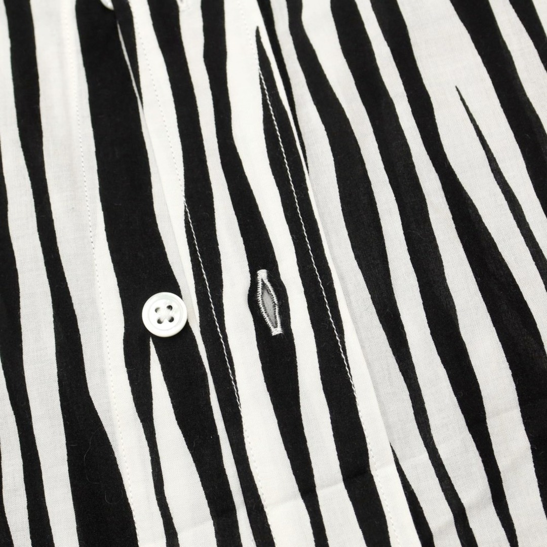 ミヤギヒデタカ MIYAGIHIDETAKA × 5525 gallery コットン ゼブラ カジュアルシャツ ホワイトxブラック【サイズF】【メンズ】 4