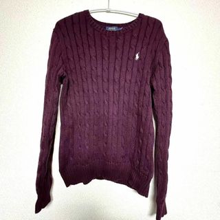 ポロラルフローレン(POLO RALPH LAUREN)のラルフローレン　定番　コットン　ケーブル　ニット　ボルドー　ワインレッド(ニット/セーター)