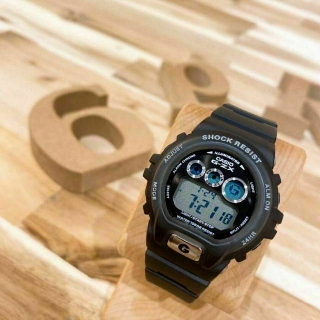 激レア/美品【カシオ】CASIO腕時計GジークスGZX-690J黒×銀シルバー