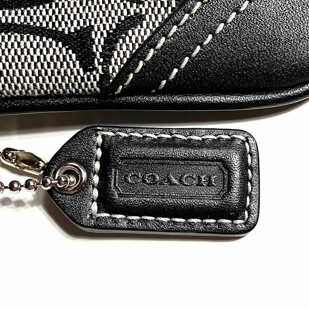 極美品❤︎COACHコーチ シグネチャーキャンバス×牛革 リストレット ブラック