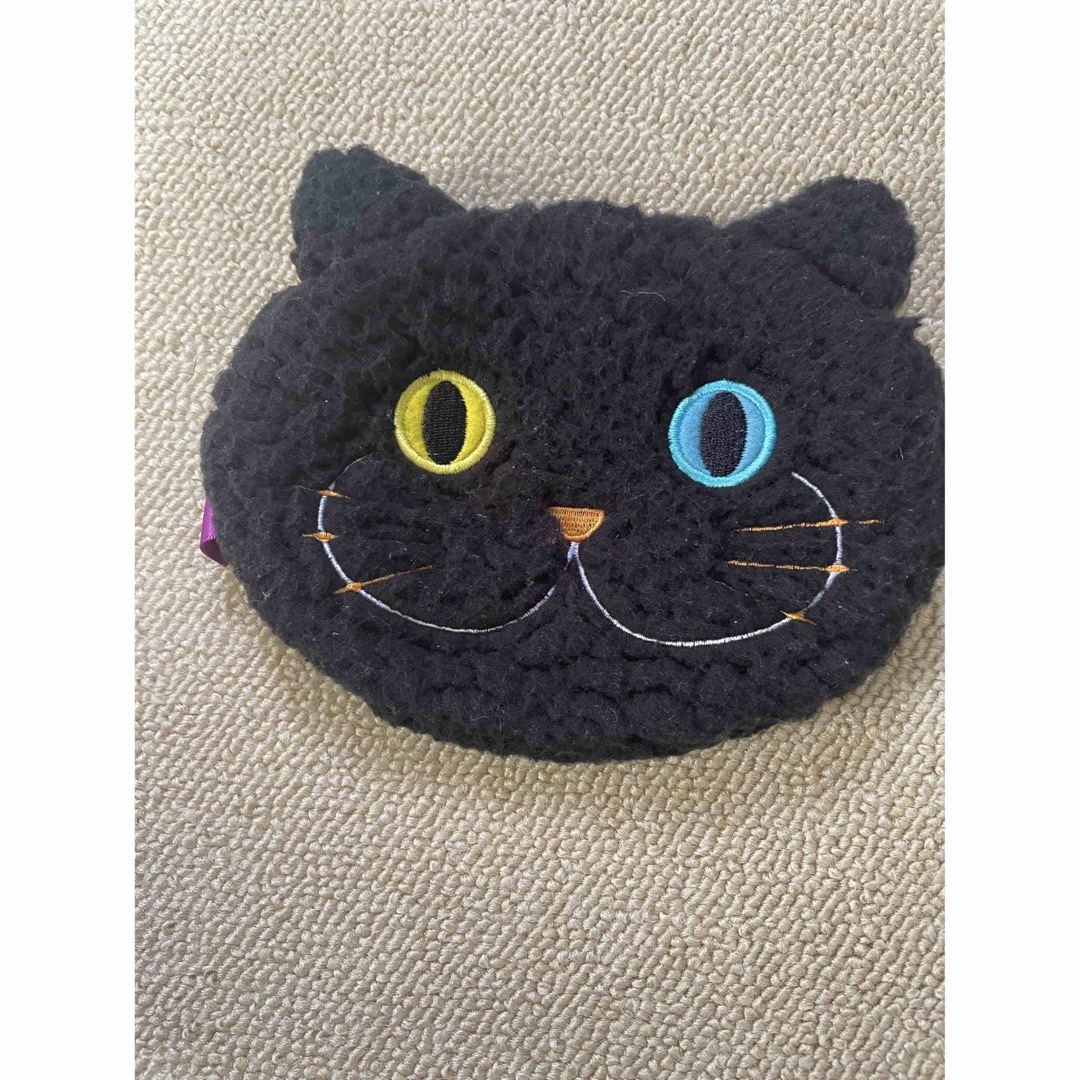 ハロウィン　ポーチ　黒猫　ボア レディースのファッション小物(ポーチ)の商品写真