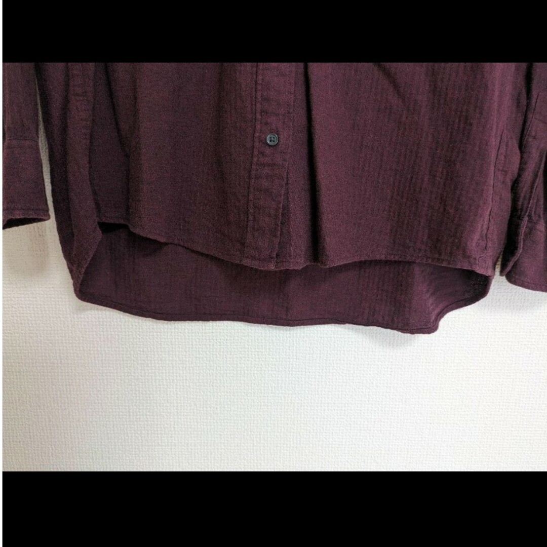 UNIQLO(ユニクロ)のクニクロ　シャツ　ワインレッド レディースのトップス(シャツ/ブラウス(長袖/七分))の商品写真