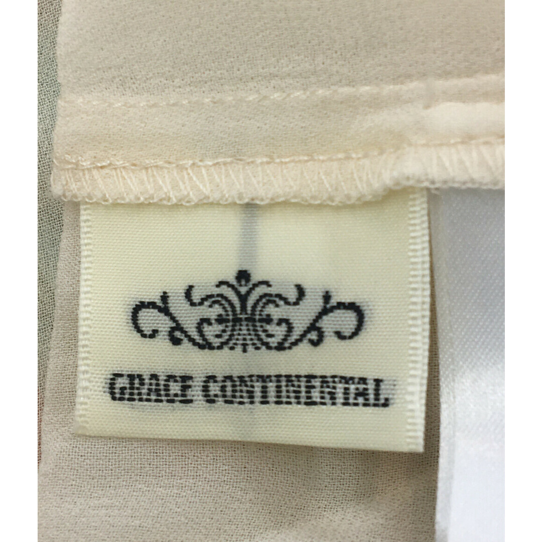 GRACE CONTINENTAL(グレースコンチネンタル)の美品 グレースコンチネンタル 刺繍 シースルーカットソー レディース 36 レディースのトップス(カットソー(長袖/七分))の商品写真