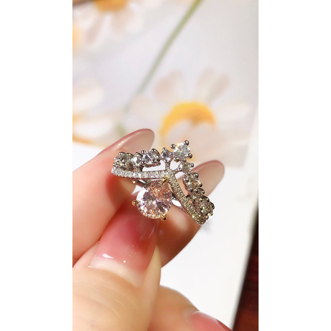 ピアス天然 サファイア ダイヤ リング1.10ct k18 ¥