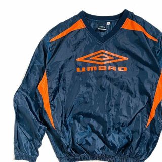 UMBRO アンブロ プルオーバーナイロンジャケット ML 紺赤 Vネック