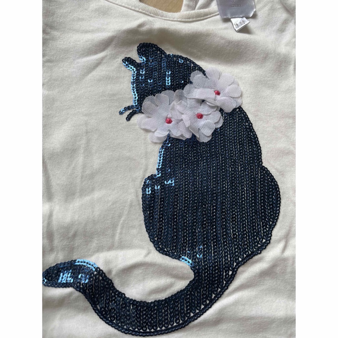 キッズ♡ロンT 猫　90センチ キッズ/ベビー/マタニティのキッズ服女の子用(90cm~)(Tシャツ/カットソー)の商品写真