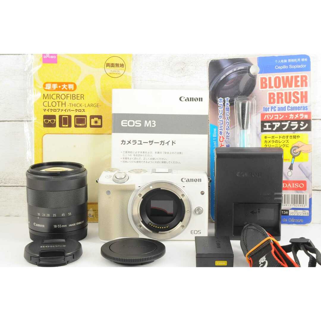 ❤️人気ホワイト❤️Wi-Fi &自撮り❤️Canon EOS M3 0916の通販 by
