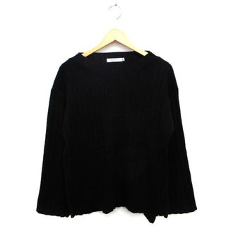 マウジー(moussy)のマウジー ニット カットソー リブ コットン混 スリット ロングテール 長袖 F(ニット/セーター)