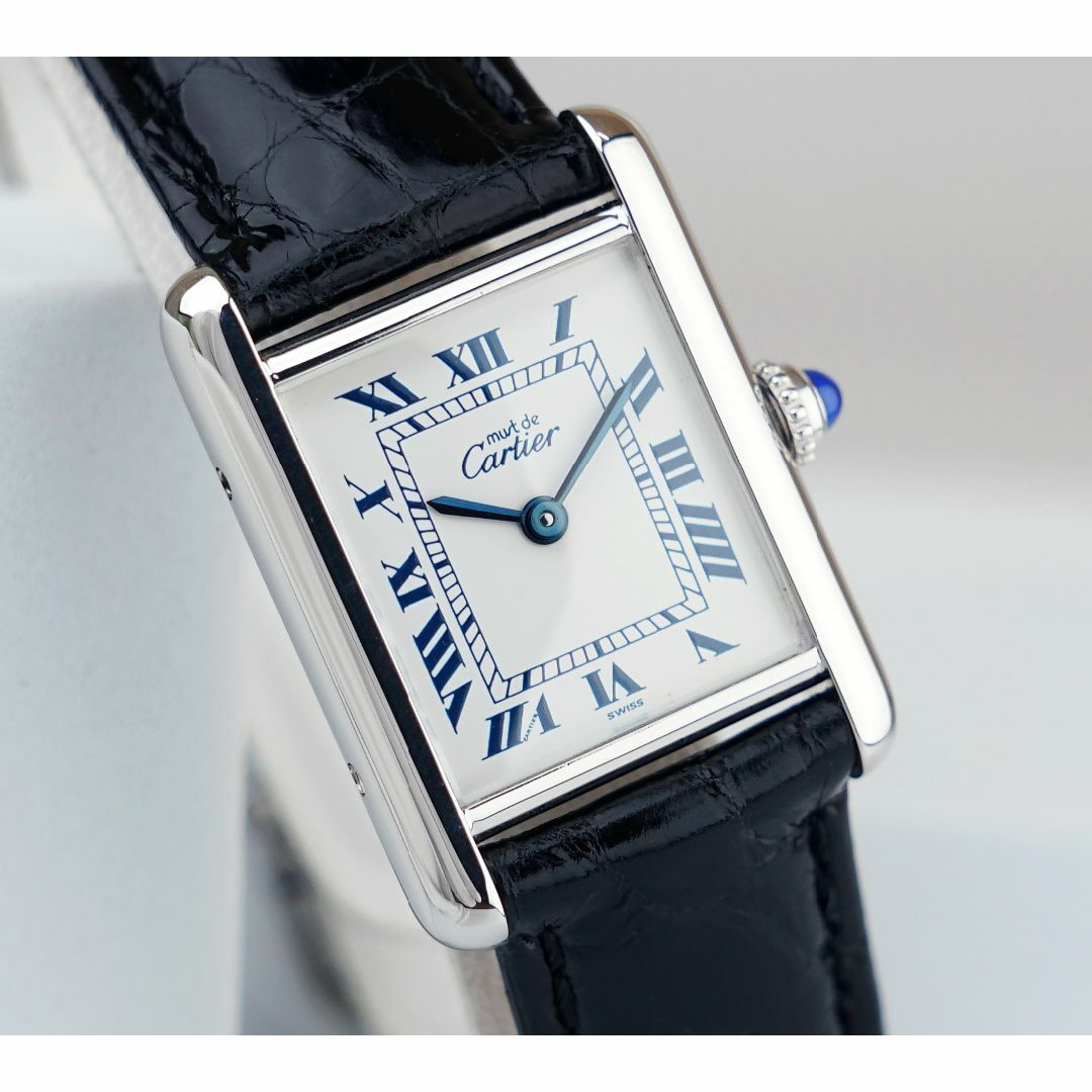 Cartier(カルティエ)の美品 カルティエ マスト タンク シルバー ブルーローマン SM Cartier レディースのファッション小物(腕時計)の商品写真