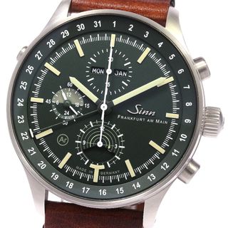 シン(SINN)のジン Sinn 3006 ムーンライト表示 クロノグラフ トリプルカレンダー 自動巻き メンズ 極美品 箱・保証書付き_773300(腕時計(アナログ))