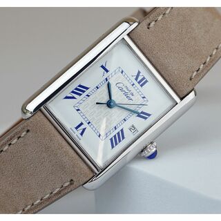 カルティエ(Cartier)の美品 カルティエ マスト タンク シルバー ローマン デイト LM (腕時計(アナログ))