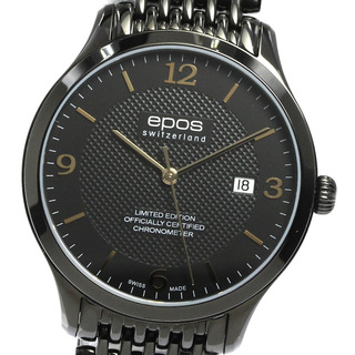 ✨エポス✨腕時計✨ 自動巻 ステンレススチールレザー ブラック ✨