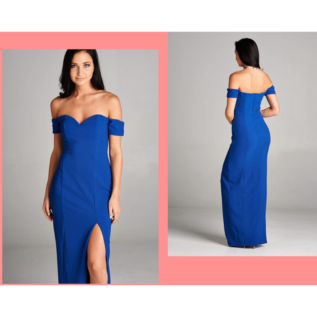 ZARA(ザラ)の新品 USAロングドレス BLUE S レディースのフォーマル/ドレス(ロングドレス)の商品写真