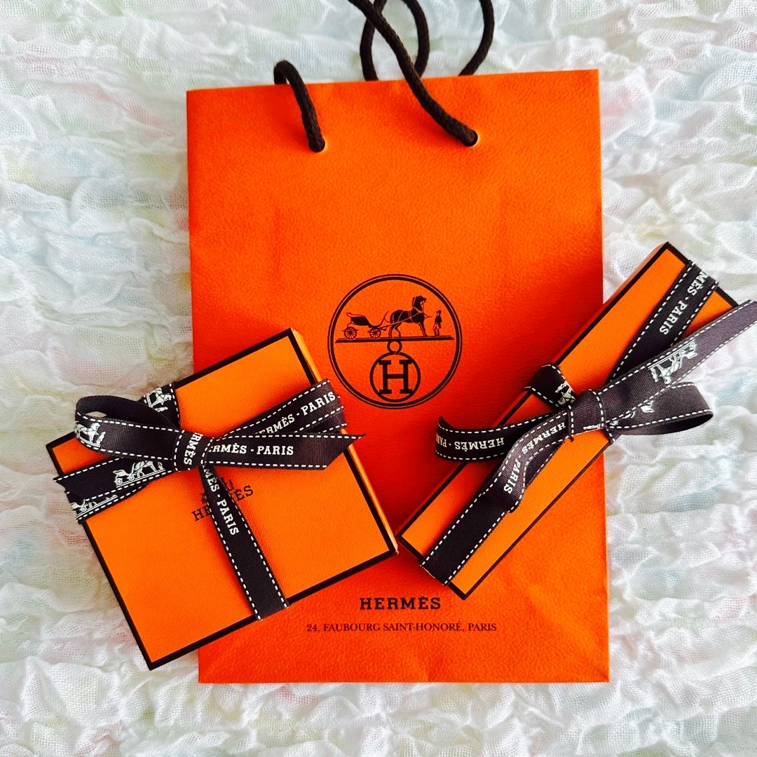 送料無料☆HERMES エルメス 空箱 リボン 袋付 - ショップ袋