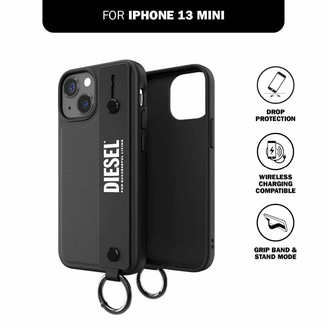 DIESEL iPhone13mini ケース レザー ハンドストラップ スマホ