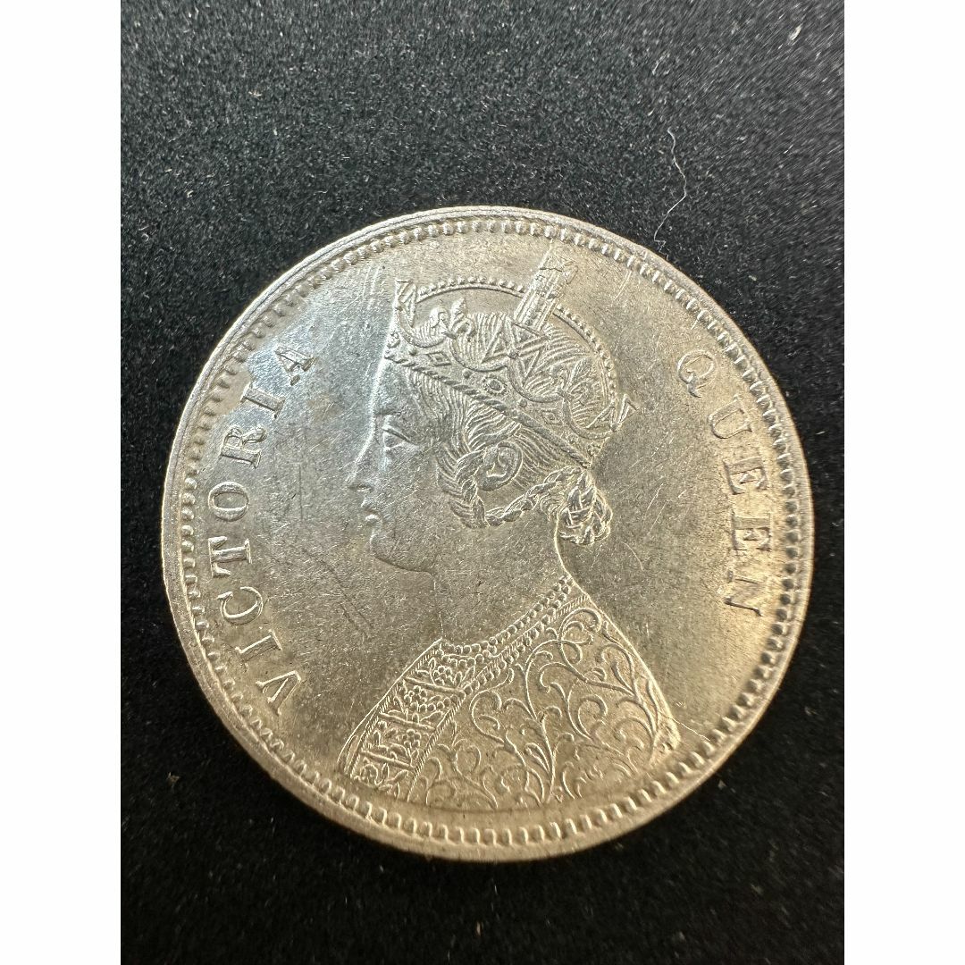 イギリス領インド　ヴィクトリア女王 ルピー 銀貨 1862年　未使