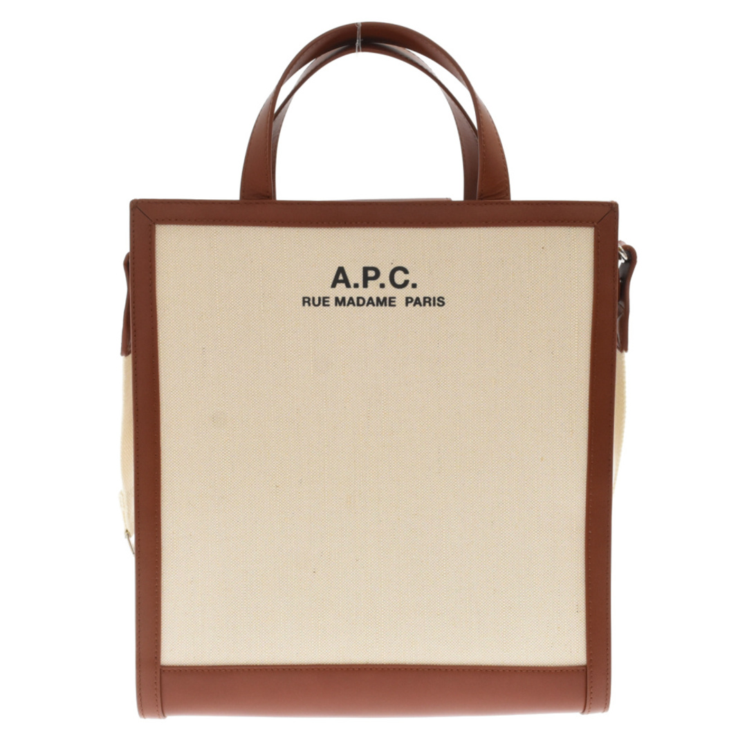 A.P.C アーペーセー COEYO CAMILLER TOTE SMALL 2WAYトートバッグ ショルダーバッグ ブラウン/ホワイト