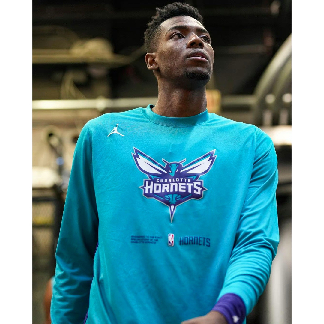 シャーロットホーネッツ NBAウォームアップtシャツ選手used支給品サイズMt