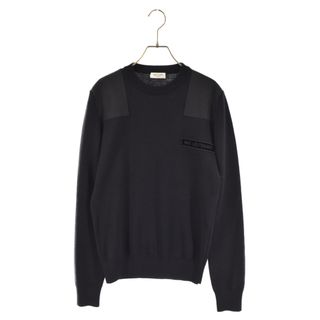 サンローラン(Saint Laurent)のSAINT LAURENT PARIS サンローランパリ BAD LIEUTENANT CREW KNIT ロゴデザインクルーネック ニット 長袖セーター ブラック 480780 Y1UZ1(ニット/セーター)