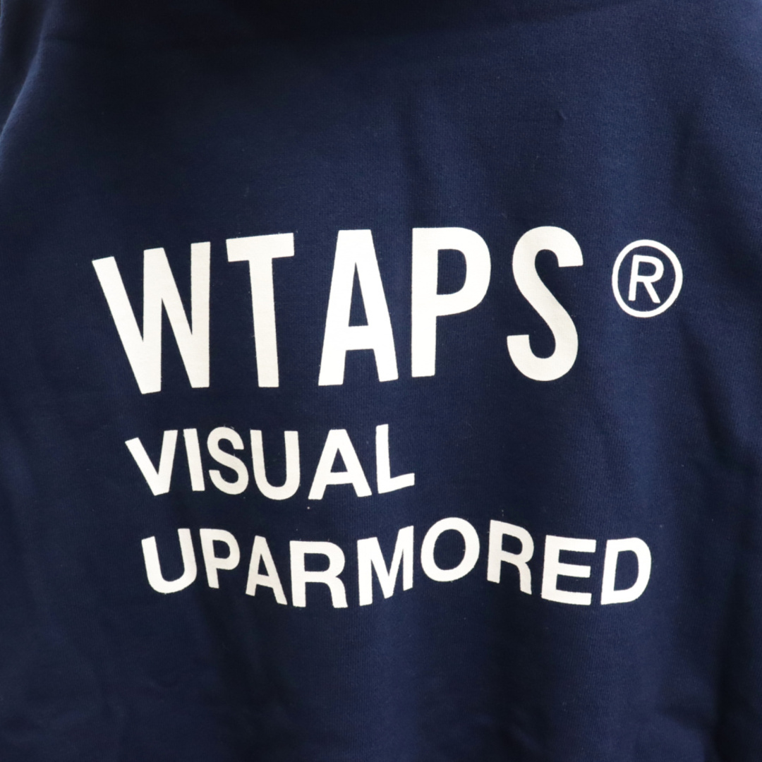 WTAPS ダブルタップス 22AW VISUAL UPARMORED HOODY ロゴプリント プルオーバーパーカー ネイビー 222ATDT-HPM02S