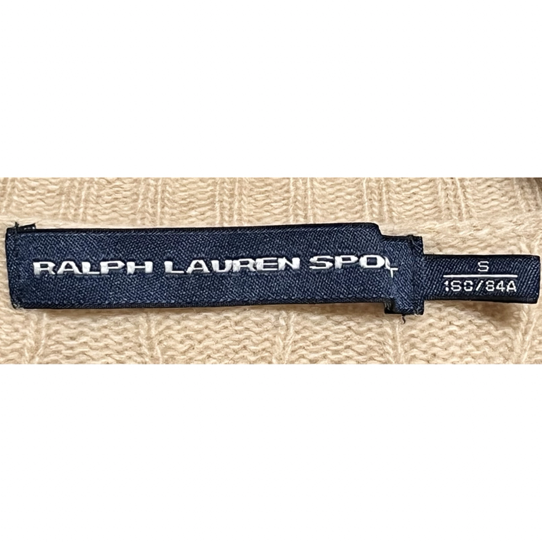 Ralph Lauren(ラルフローレン)の匿名発送　美品　RALPH LAUREN Vネックケーブルニット　ベージュ　S レディースのトップス(ニット/セーター)の商品写真