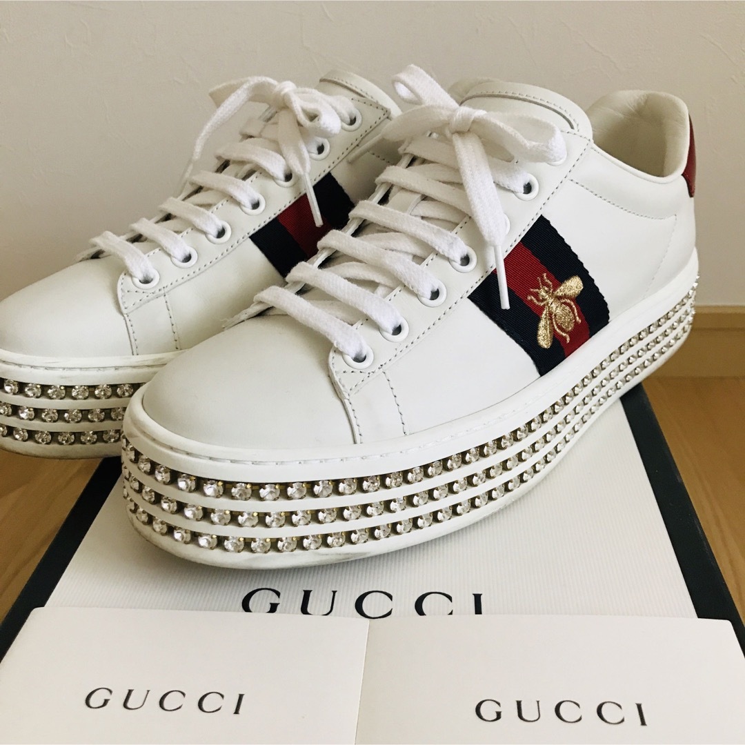 極美品　GUCCI グッチ　クリスタル　スニーカー　36ハーフ　24㎝ | フリマアプリ ラクマ