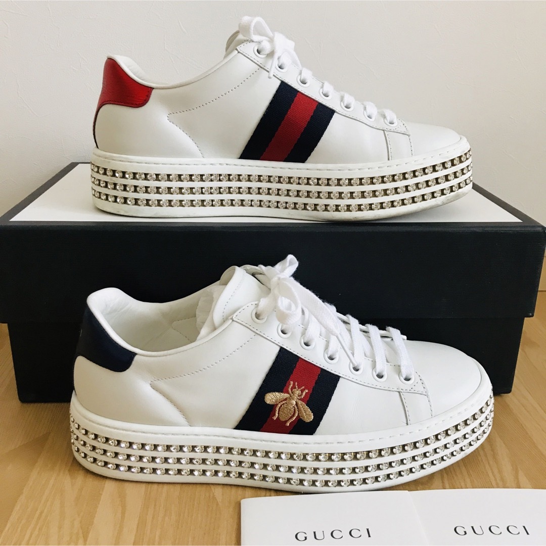 極美品　GUCCI グッチ　クリスタル　スニーカー　36ハーフ　24㎝