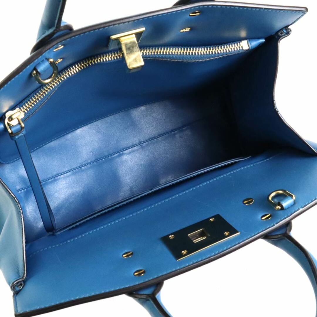 Salvatore Ferragamo(サルヴァトーレフェラガモ)のサルヴァトーレフェラガモ Salvatore Ferragamo ハンドバッグ ショルダーバッグ ガンチーニ レザー ダークブルー ゴールド レディース 送料無料【中古】 e57075g レディースのバッグ(ハンドバッグ)の商品写真