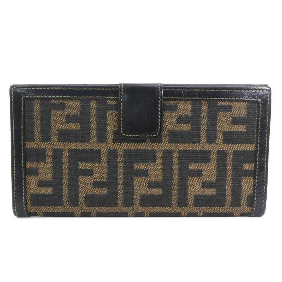 ズッカフェンディ FENDI 二つ折り長財布 ズッカ キャンバス/レザー ブラウン レディース 送料無料 e57090f