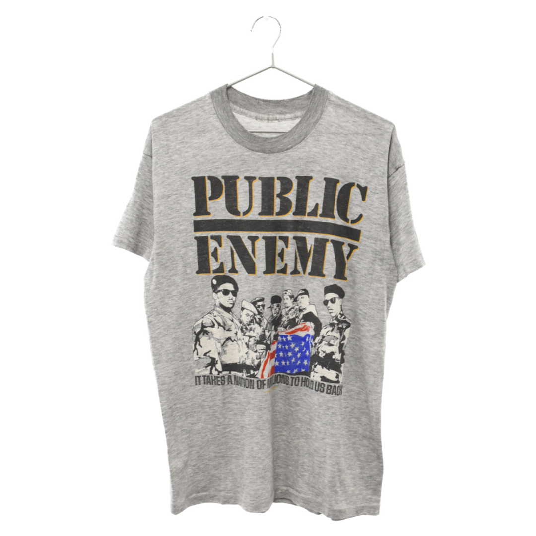 VINTAGE ヴィンテージ 80s PUBLIC ENEMY It takes a nation of millions パブリックエネミー グラフィック半袖Tシャツ グレー ヴィンテージ