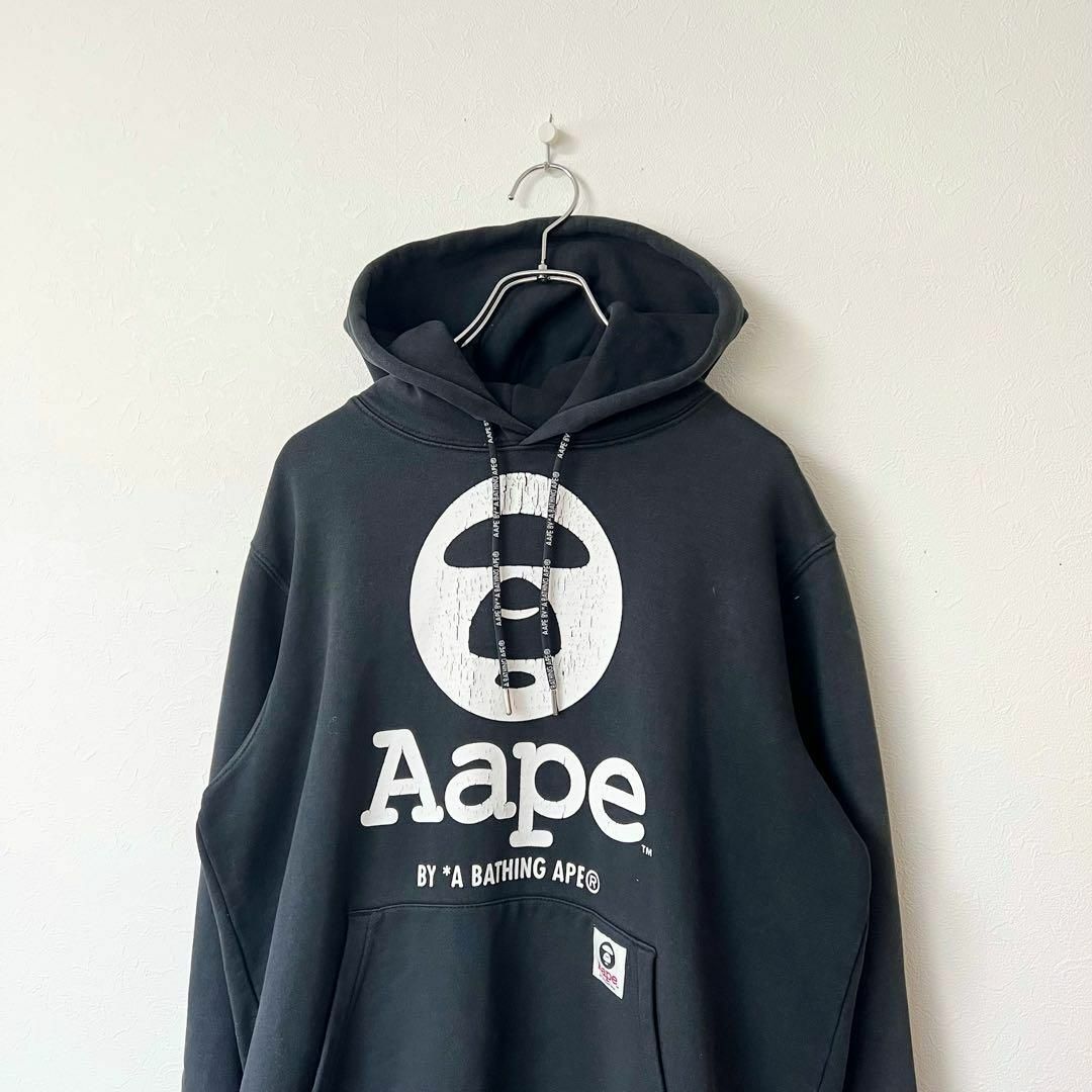 A BATHING APE AAPE フロントロゴ プリントパーカー フーディー